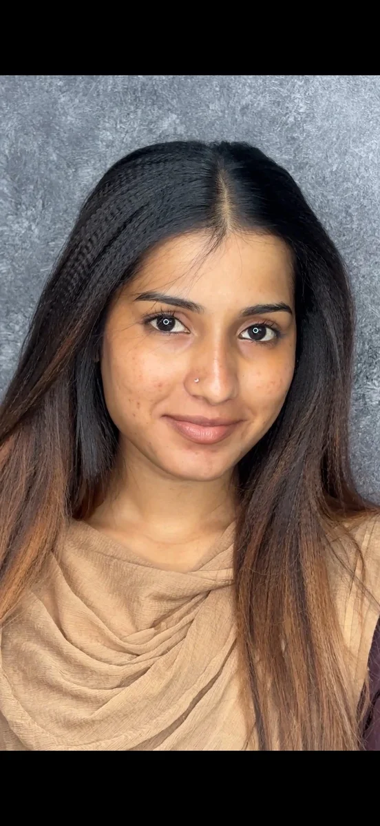 After: Complete bridal makeup with traditional styling for muhurtham ceremony with gold temple jewelry